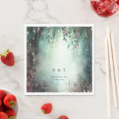 魅惑の森つる植物金ゴールドモーヴマジカル結婚ズ スタンダードランチョンナプキン (インサイチュ)