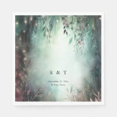 魅惑の森つる植物金ゴールドモーヴマジカル結婚ズ スタンダードランチョンナプキン (正面)