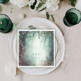 魅惑の森つる植物金ゴールドモーヴマジカル結婚ズ スタンダードランチョンナプキン