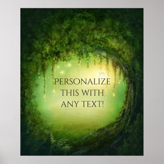 魅惑の森と光のラスティックウェディングウォールアート ポスター (正面)