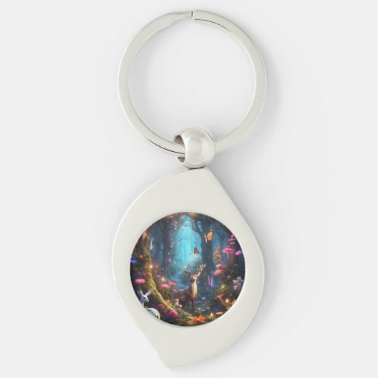 魅惑の森と神秘的なオアシス キーホルダー (正面)