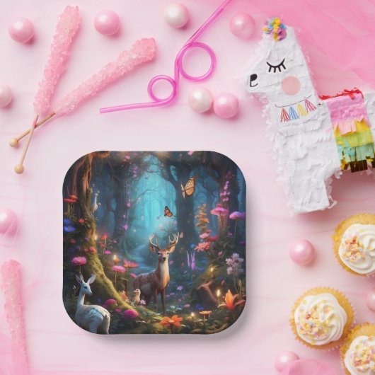 魅惑の森と神秘的なオアシス ペーパープレート (パーティー)