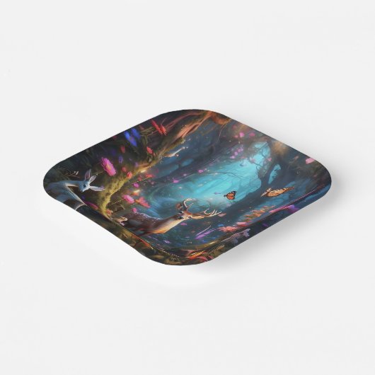 魅惑の森と神秘的なオアシス ペーパープレート (傾斜あり)