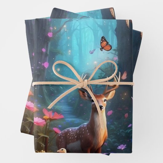 魅惑の森と神秘的なオアシス ラッピングペーパーシート (インサイチュ)