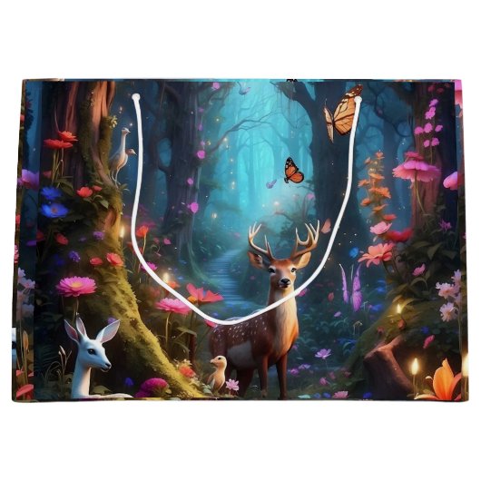 魅惑の森と神秘的なオアシス ラージペーパーバッグ (正面)