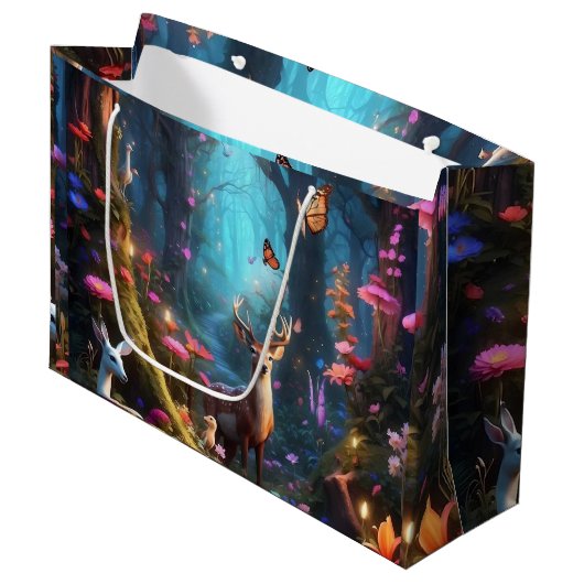 魅惑の森と神秘的なオアシス ラージペーパーバッグ (正面アングル)