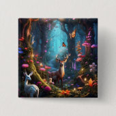 魅惑の森と神秘的なオアシス 缶バッジ (正面)