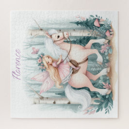 魅惑の森に乗る美しい妖精の少女 ジグソーパズル