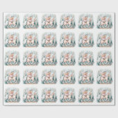 魅惑の森に乗る美しい妖精の少女 ラッピングペーパー (フラット)