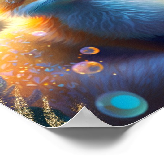 魅惑の森のかわいい神秘的キツネ パーソナライズされた ポスター (角)