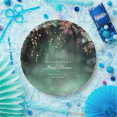 魅惑の森のアーチ赤ちゃんシャワー歓迎サイン ペーパープレート (パーティー)