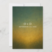 魅惑の森のアーチ ゴールド エメラルドグリーン ウェディング 招待状 (裏面)