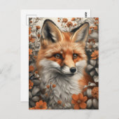魅惑の森のエーテル神秘的キツネ ポストカード (正面/裏面)