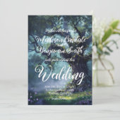 魅惑の森のオークの木のフェアリー ライト 招待状 (スタンド正面)