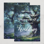 魅惑の森のオークの木のフェアリー ライト 招待状 (正面/裏面)