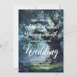 魅惑の森のオークの木のフェアリー ライト 招待状