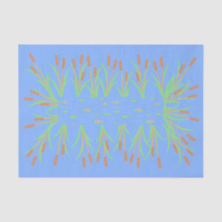 魅惑の森のカエル池のカタイルとユリのパッド 薄葉紙