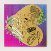 魅惑の森のキノコとカエルカスタム ジグソーパズル (横)