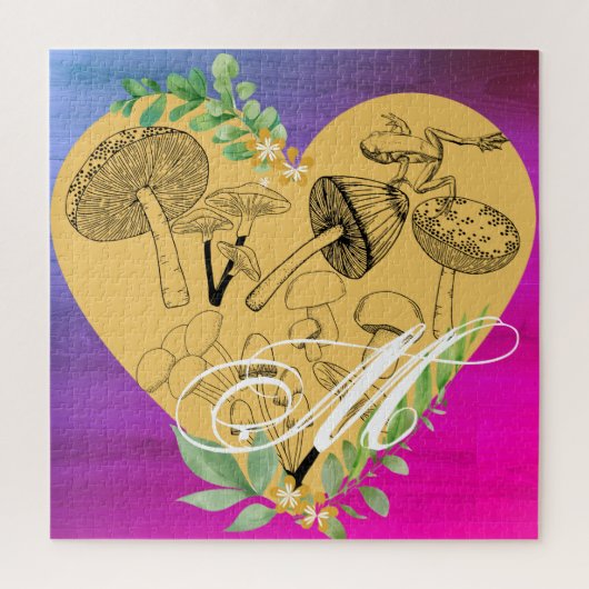 魅惑の森のキノコとカエルカスタム ジグソーパズル (縦)