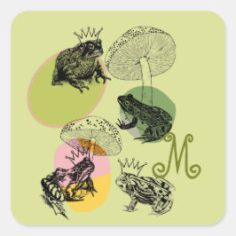 魅惑の森のキノコとカエルカスタム スクエアシール