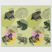 魅惑の森のキノコとカエルカスタム ラッピングペーパー (フラット)