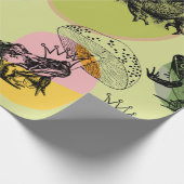 魅惑の森のキノコとカエルカスタム ラッピングペーパー (角)