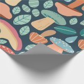 魅惑の森のキノコのパターン ラッピングペーパー (角)