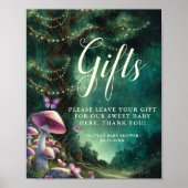 魅惑の森のキノコの贈り物サイン赤ちゃんシャワー ポスター (正面)