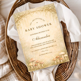 魅惑の森のキノコベイビーシャワー 招待状