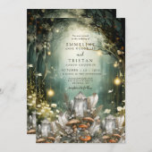 魅惑の森のキノコ神秘的結婚な 招待状 (正面/裏面)