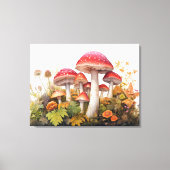 魅惑の森のキノコ草原 キャンバスプリント (正面)