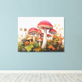 魅惑の森のキノコ草原 キャンバスプリント (インサイチュ (ウッドフロア))