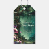 魅惑の森のキノコ赤ちゃんシャワーへようこそ ギフトタグ (裏面)