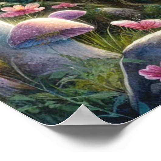 魅惑の森のキノコ赤ちゃんシャワーへようこそ ポスター (角)