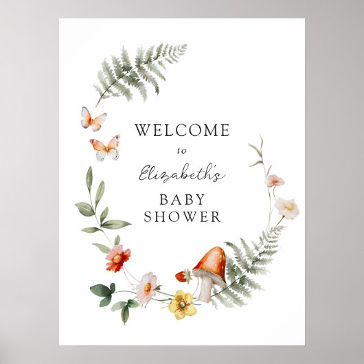 魅惑の森のキノコ赤ちゃんシャワーへようこそ ポスター (正面)