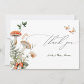 魅惑の森のキノコ赤ちゃんシャワー サンキューカード (正面)