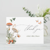 魅惑の森のキノコ赤ちゃんシャワー サンキューカード (スタンド正面)