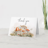 魅惑の森のキノコ赤ちゃんシャワー サンキューカード (正面)