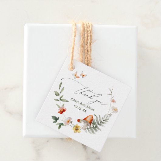 魅惑の森のキノコ赤ちゃんシャワー フェイバータグ (インサイチュ)