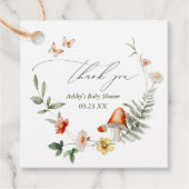 魅惑の森のキノコ赤ちゃんシャワー フェイバータグ (正面)