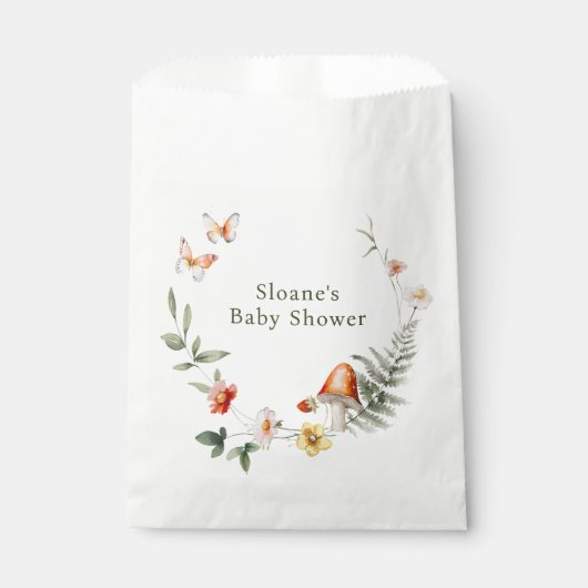 魅惑の森のキノコ赤ちゃんシャワー フェイバーバッグ (正面)