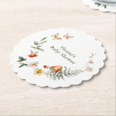 魅惑の森のキノコ赤ちゃんシャワー ペーパーコースター (アングル)