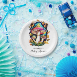 魅惑の森のキノコ赤ちゃんシャワー ペーパープレート