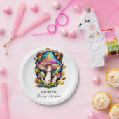 魅惑の森のキノコ赤ちゃんシャワー ペーパープレート (パーティー)