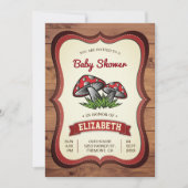 魅惑の森のキノコ ベビーシャワー 招待状 (正面)