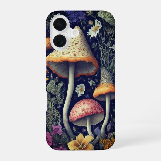 魅惑の森のキノコ iPhone 16ケース (裏面)