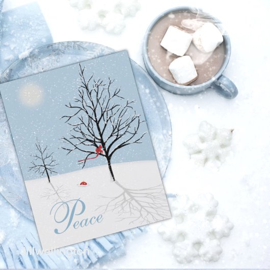 魅惑の森のクリスマスの日はがき ポストカード