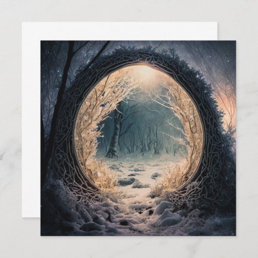 魅惑の森のグリーティングカード ノートカード (正面/裏面)