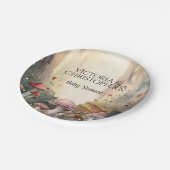 魅惑の森のトースツールキノコの赤ちゃんシャワー ペーパープレート (アングル)