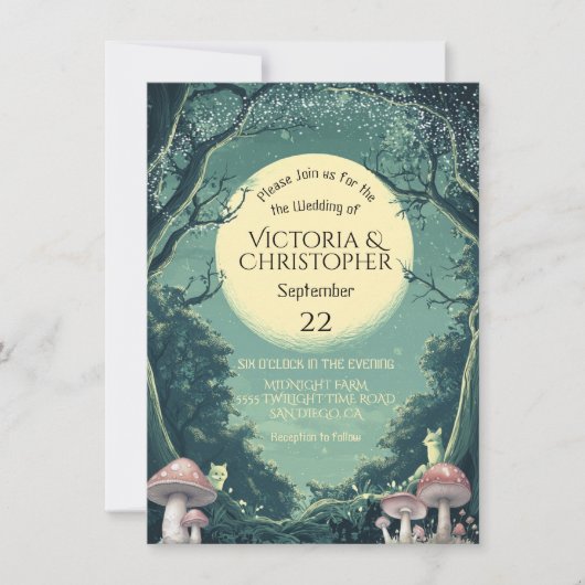 魅惑の森のトーストイムーン結婚ズ 招待状 (正面)